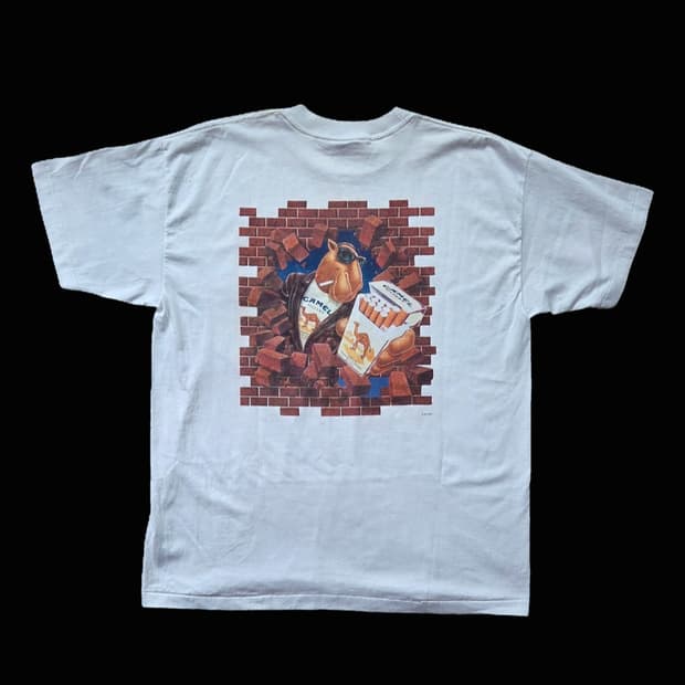 [XL] 90s Camel brick wall t-shirt