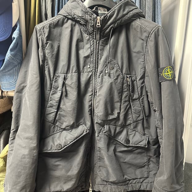 스톤아일랜드 다비드 TC 마이크로파일 후드 자켓 L