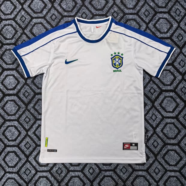 레트로 브라질 월드컵 축구유니폼 반팔 블록코어 oem