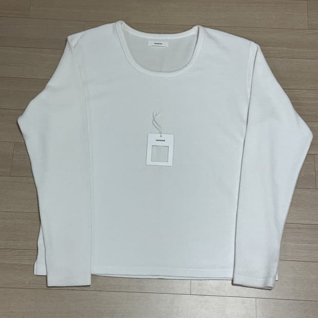 (1) 논노드 핑거홀 유넥 롱슬리브 티셔츠 그레이, 화이트