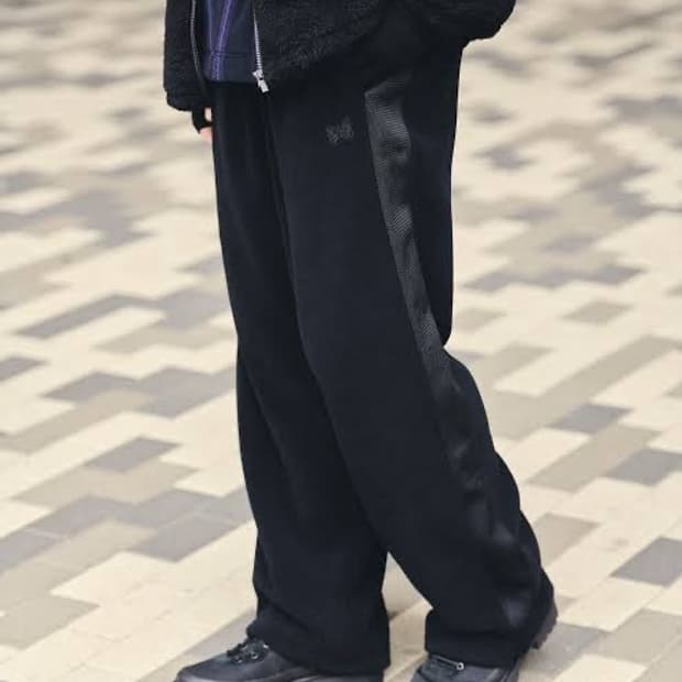 니들스 x 유니클로 플리스 와이드 팬츠 블랙 (JP)