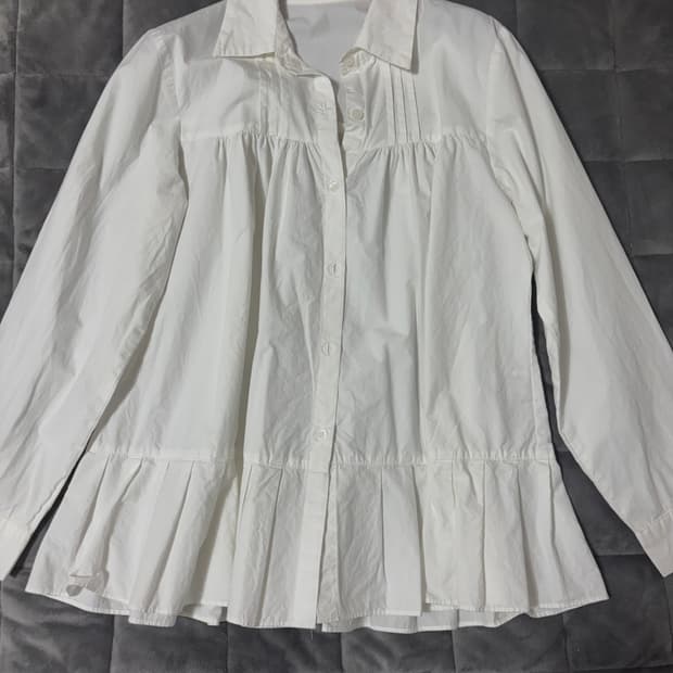 (일본 느낌 낭낭) 흰색 레이어드 프릴 셔츠