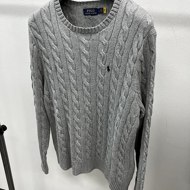 110) 폴로 신형 그레이 케이블 니트