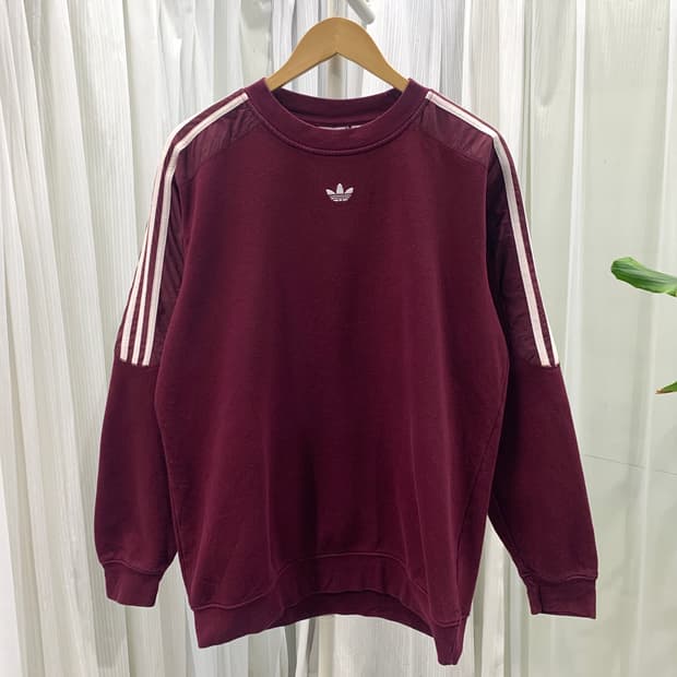 아디다스 빈티지 트레포일 로고 삼선 기모 맨투맨 1883