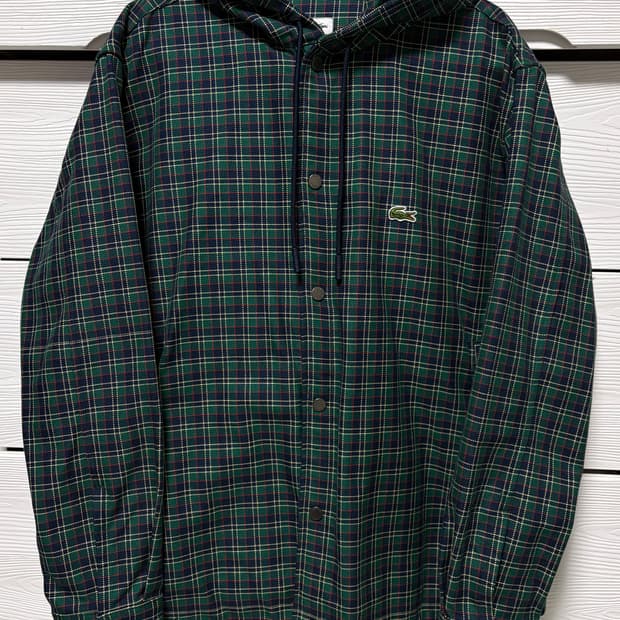 라코스테 후드 체크 코치자켓