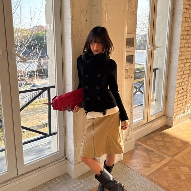  Andivogels fringe wool coat (size S)