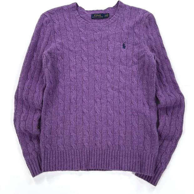 폴로 랄프로렌 울 캐시미어 여성 꽈배기 니트 