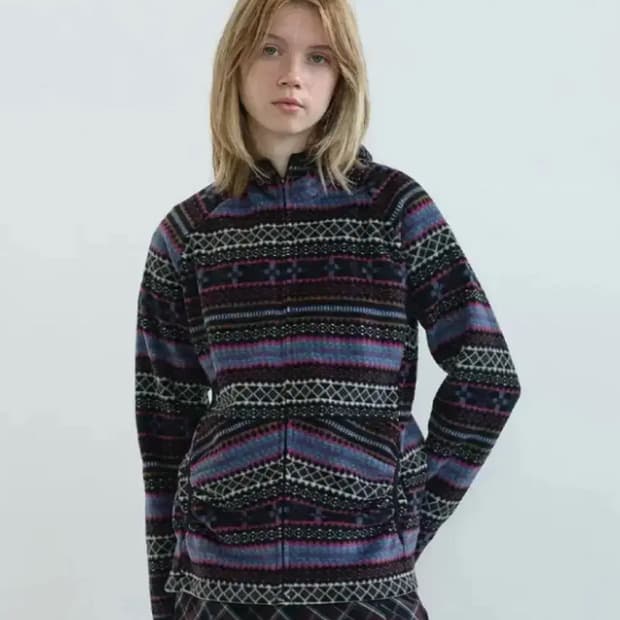 엔조블루스 셔링 포켓 플리스 집업 후디