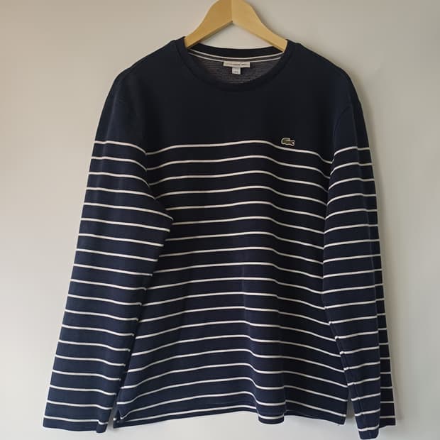 라코스테 남성 스트라이프 크루넥 롱슬리브 [XL]