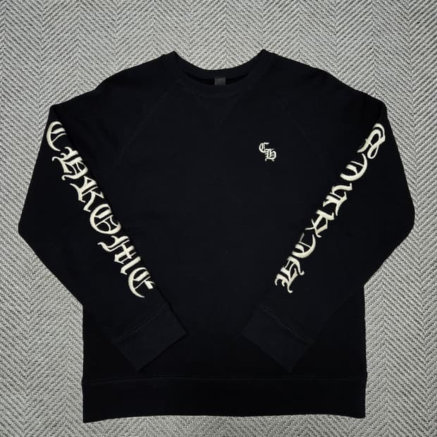 크롬하츠 맨투맨 자수 블랙(헤비웨이트)