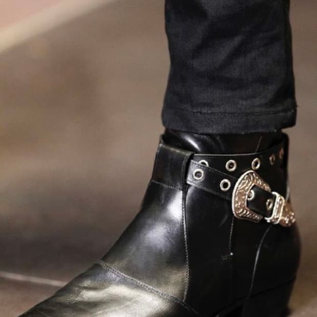 생로랑 SS14 페이던트 덕키스 부츠