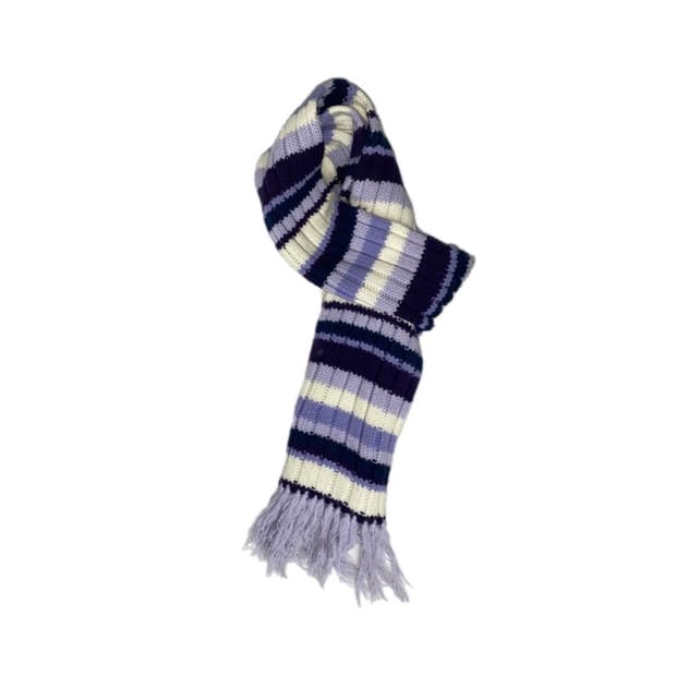 큐티 퍼플 톤 스트라이프 니트 머플러