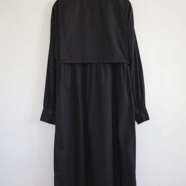 블랙 셔츠형 롱 원피스