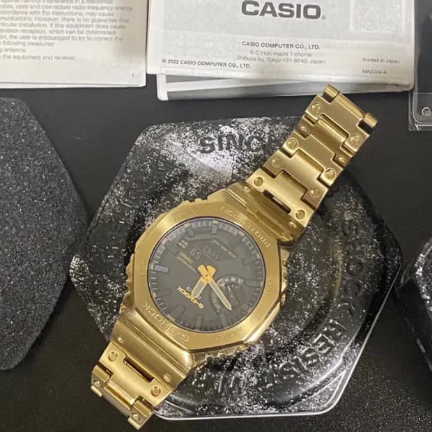 [정품] 카시오 G-SHOCK 풀메탈 골드 로얄오크 시계