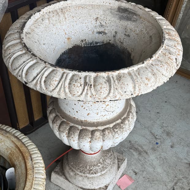 영국 빈티지 주물 화분 화이트