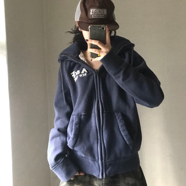 아베크롬비 하이넥 퍼후드집업