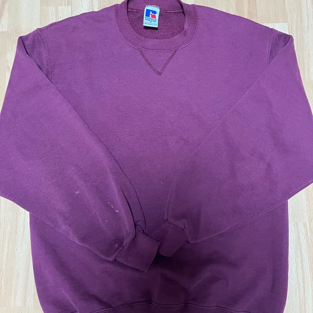 러셀 애슬레틱 90s 스웻셔츠 미국제조 와인색 