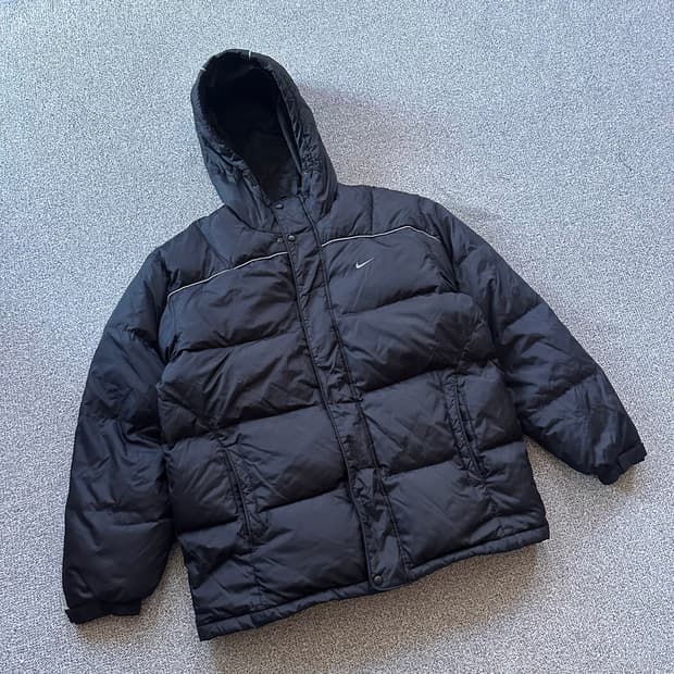 나이키 블랙 후드 패딩