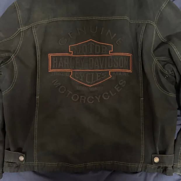 [Harley Davidson] 할리 데이비슨 페이딩 코튼 라 이더 자켓
