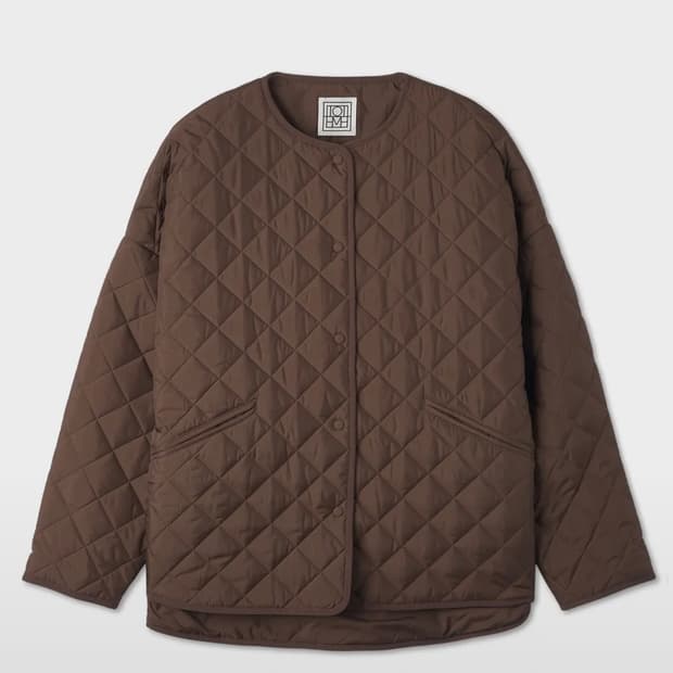 toteme 토템 퀼티드 자켓 브라운 