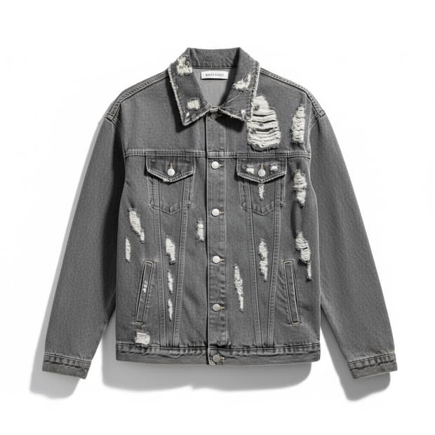 Baker street 빈티지 데미지 그레이 데님 자켓 F