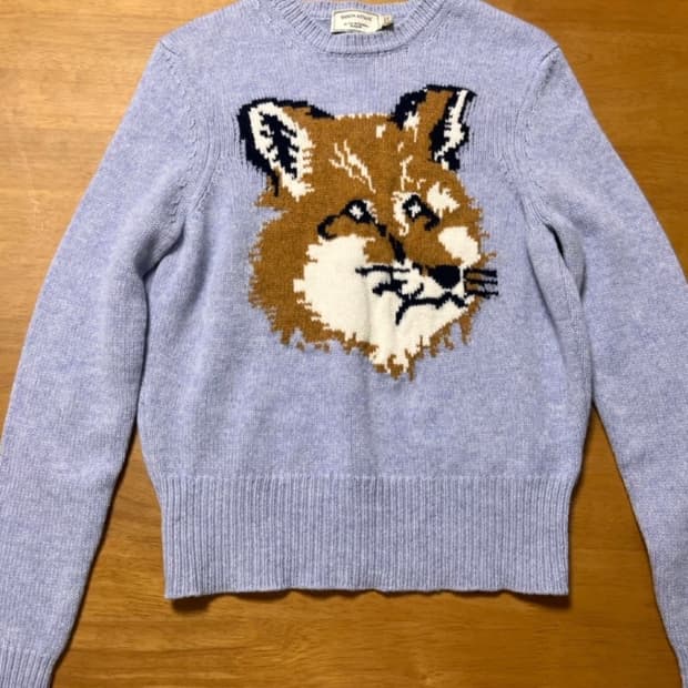 Maison Kitsune 메종키츠네 폭스헤드 비앙카블루 스웨터_XS 사