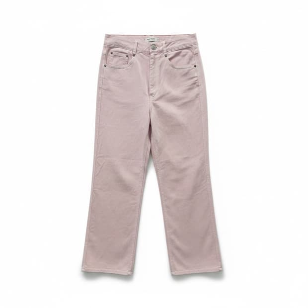 비아플레인 핑크 와이드 데님 팬츠 m