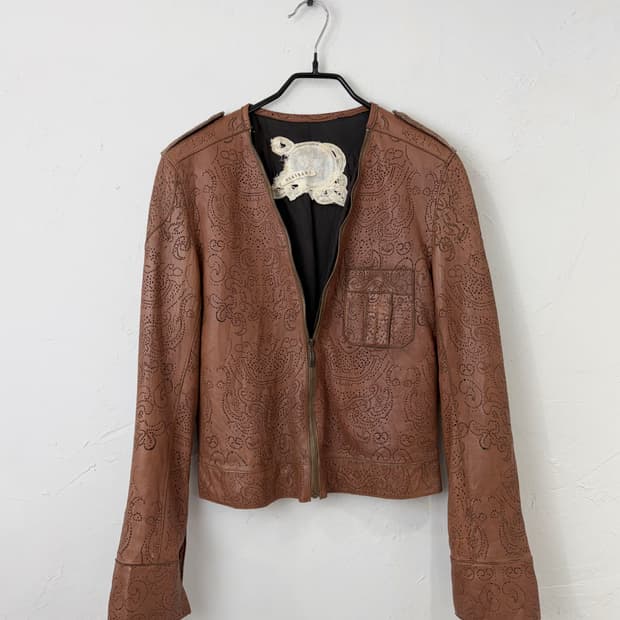 REKISAMI 펀칭 레더 자켓