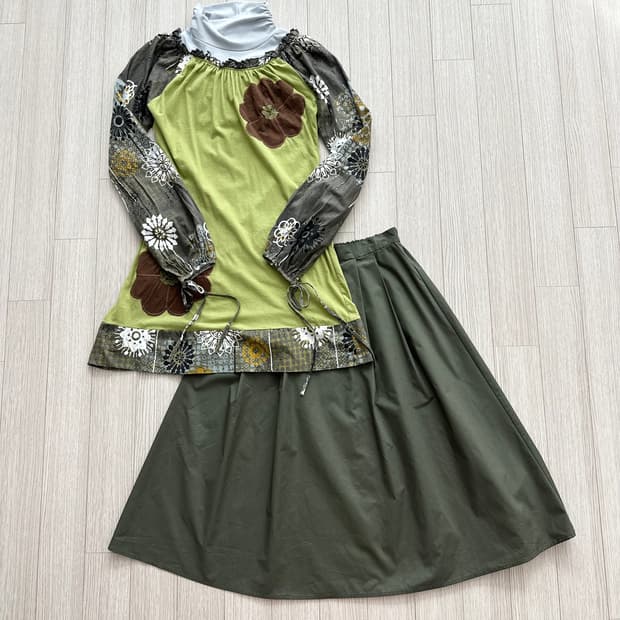 jpn 히피 웨스턴 하구미 스즈코 모리걸 레이어드 코디세트