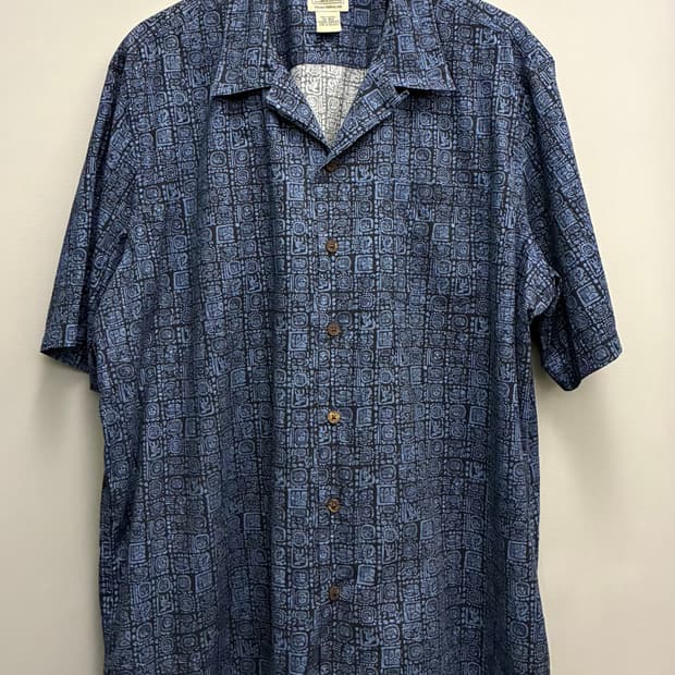 (XL/110)L.L.Bean 엘엘빈 트라이벌 포켓 하와이안 오픈카라 반