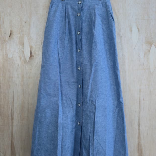 Teddi 연청 대님 버튼 롱스커트 small 