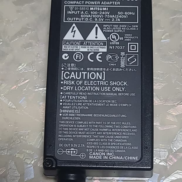 [캐논 정품] AC 어댑터 CA-560 (G1~G6 충전 및 상시전원)