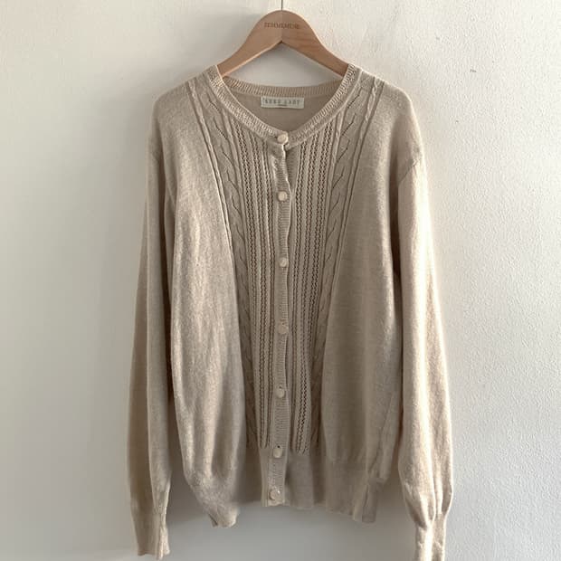 Vintage Punching Loose Knit Carigan