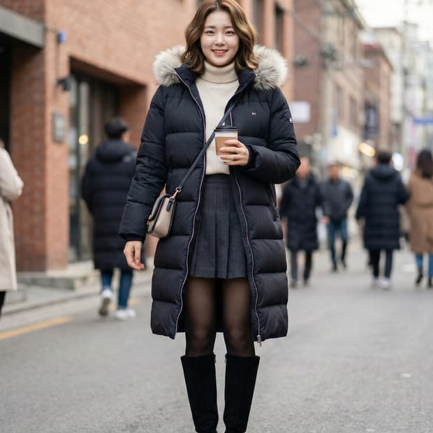 TOMMY JEANS 타미진스 여성 구스다운 롱패딩