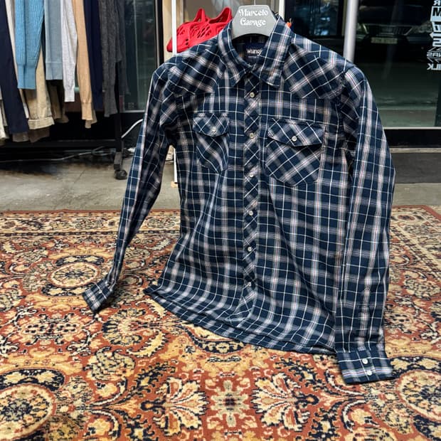 빈티지 랭글러 체크 플란넬 셔츠 키즈 XL(M) (601)