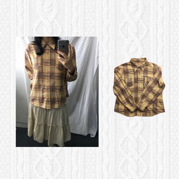 오렌지 패치 긴소매 셔츠