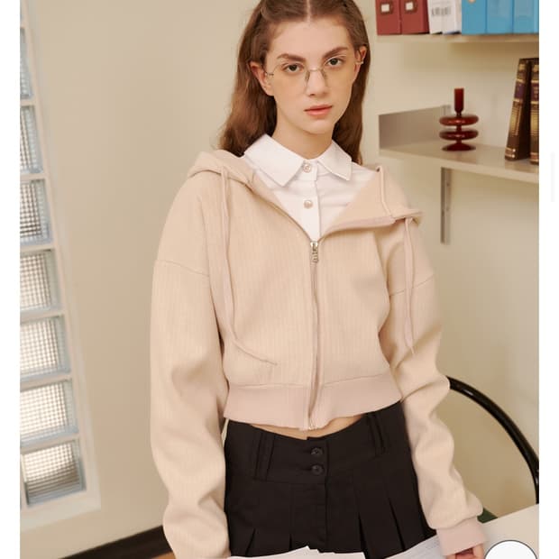 레터프롬문 블랑켓 니트 후드집업