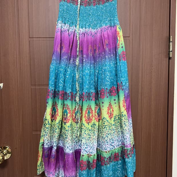 빈티지 모리걸 하구미 히피 에스닉 그라데이션 롱스커트