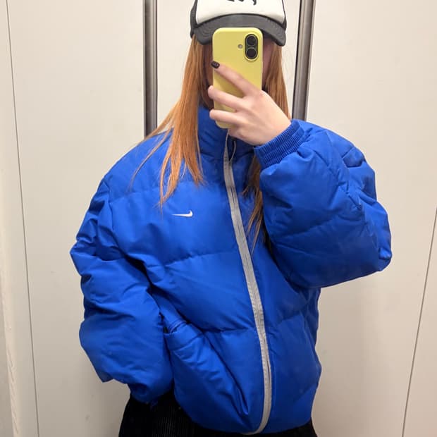 나이키 뉴챔프 패딩 블루