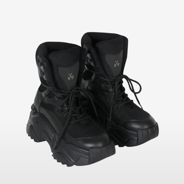 Yeel PLATFORM BOOTS SNEAKERS BLACK 240