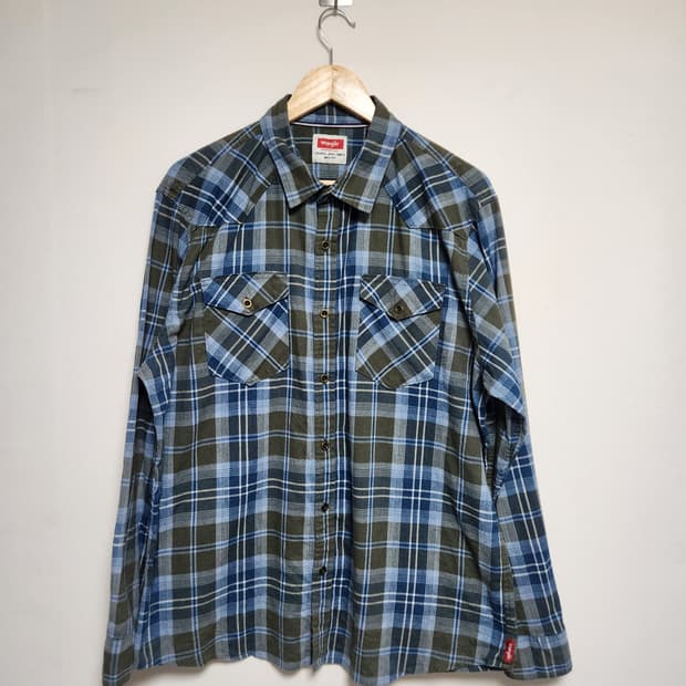 랭글러Wrangler 체크 플란넬 셔츠 XL - S80