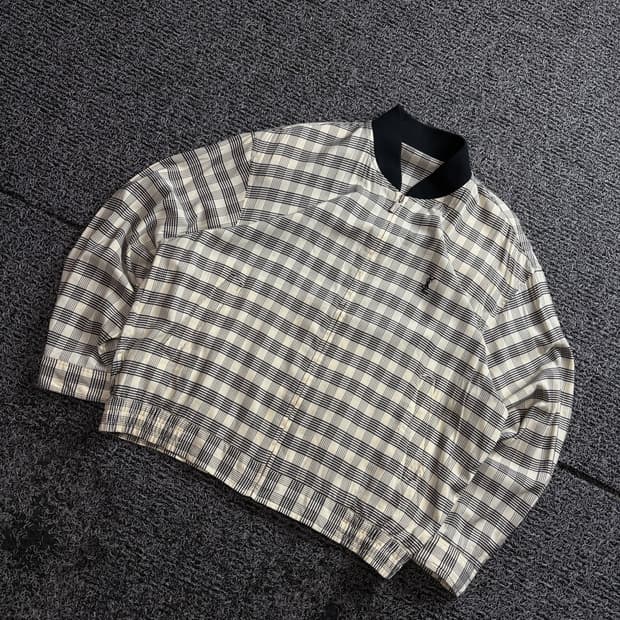 90s YSL 입생로랑 아카이브 체크 블루종 3143