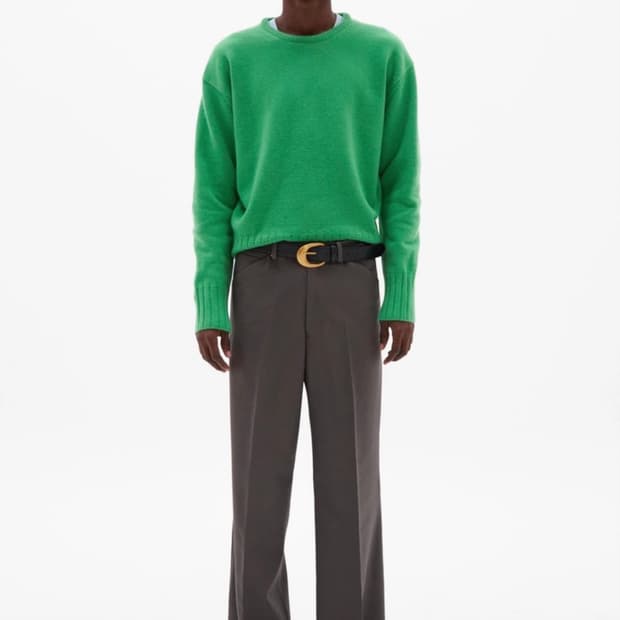 타일레 카멜 울 클래식 니트 스웨터 그린 1사이즈