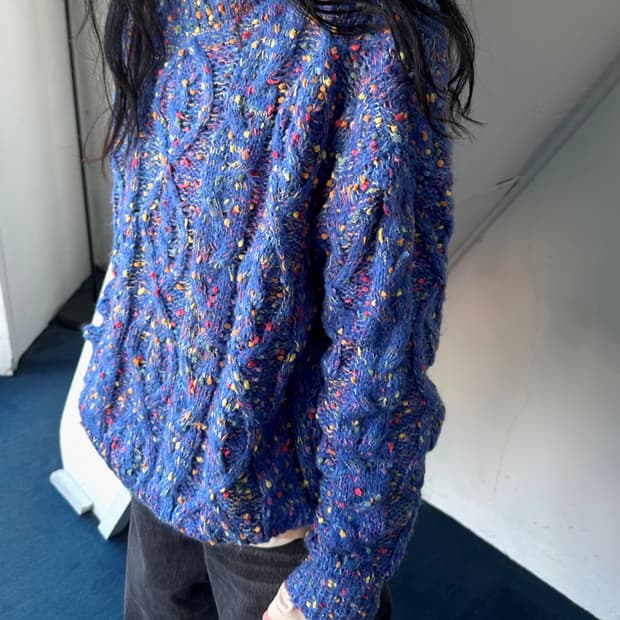 Soft touch sparkle design knit P/O