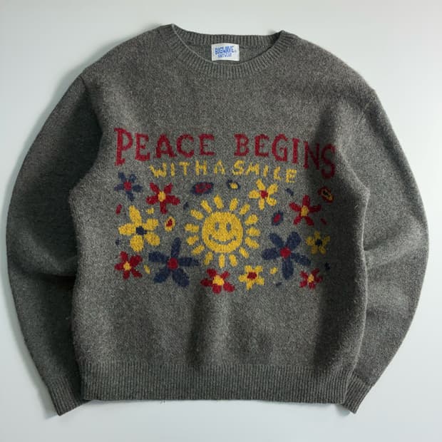 Bigwave  빅웨이브 피스 비긴스 스마일 울 라운드 니트