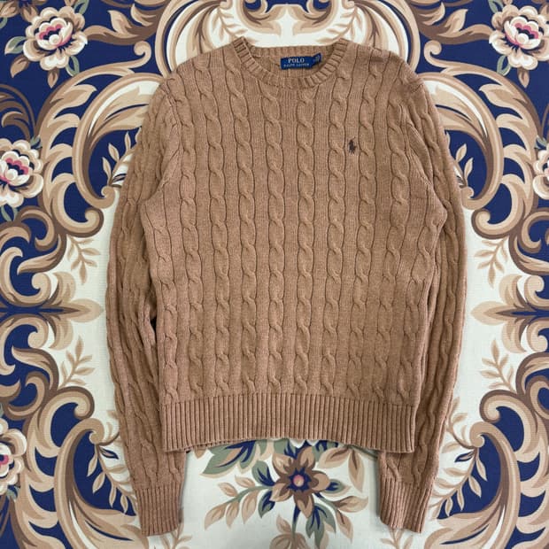 (M)폴로 랄프로렌 꽈배기 케이블니트(브라운)