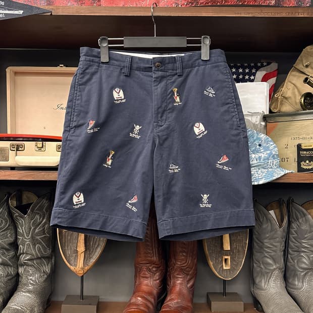 신형라벨 폴로 랄프로렌 프레피 아이콘 엠브로이드 하프팬츠 N1117  