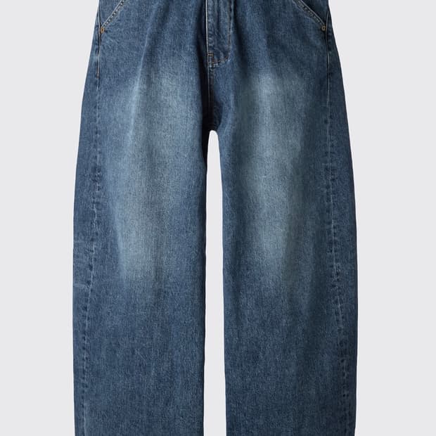 해칭룸 와이드 커브 진 wide curve jean washed blue