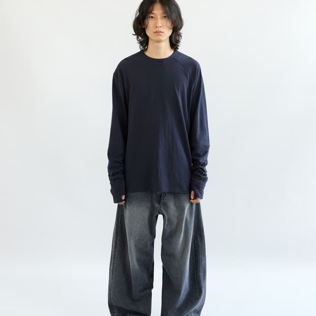 (3) 해칭룸 와이드 커브진 washed black