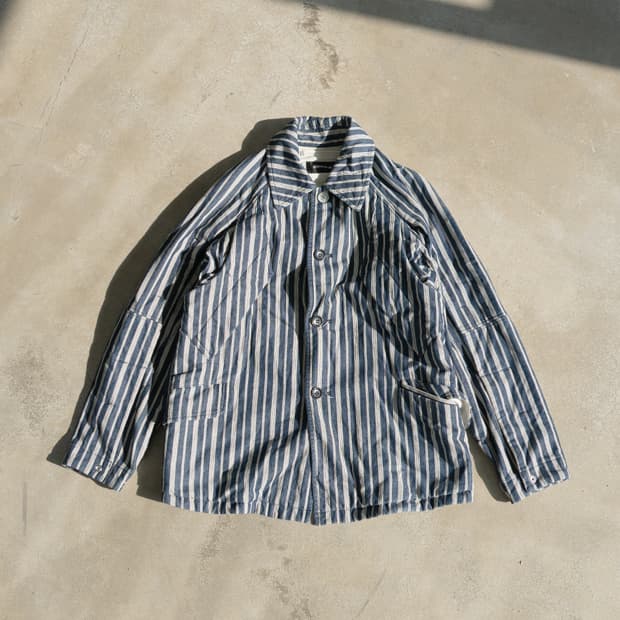 주카 히코리 스트라이프 패딩 워크 자켓 (오리가미 디테일)